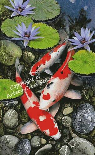 cross stitch pattern Koi Pond (Large)