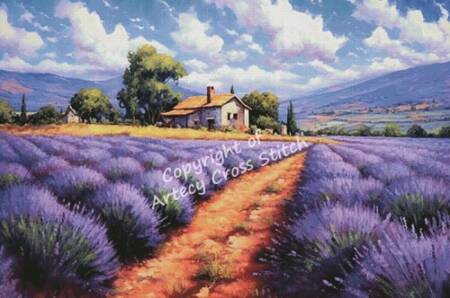 cross stitch pattern Lavender Farm (Large)