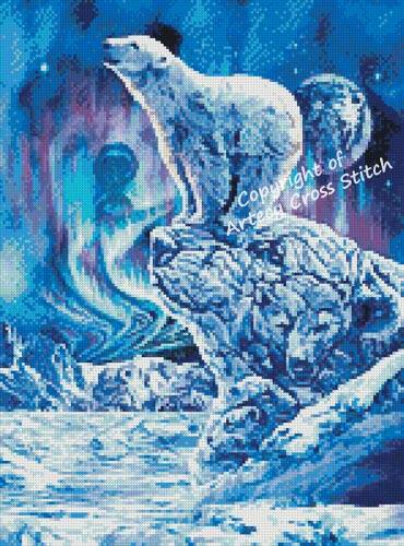 cross stitch pattern Mini 10 Polar Bears 2