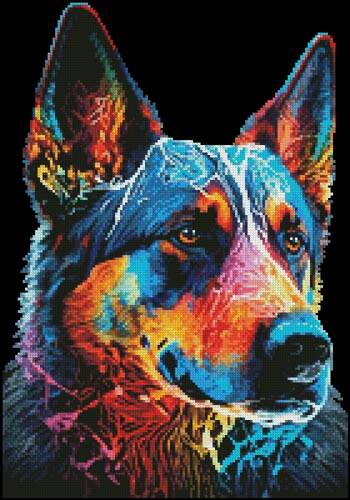 cross stitch pattern Mini Abstract German Shepherd
