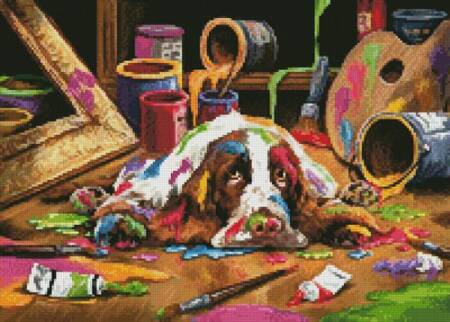 cross stitch pattern Mini Artistic Dog