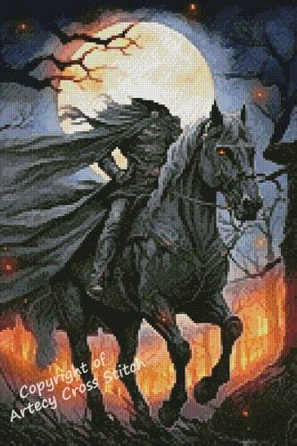 cross stitch pattern Mini Headless Horseman