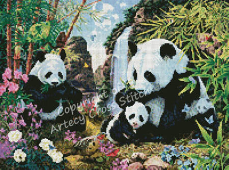 cross stitch pattern Mini Panda Valley