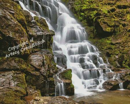 cross stitch pattern Mossy Falls