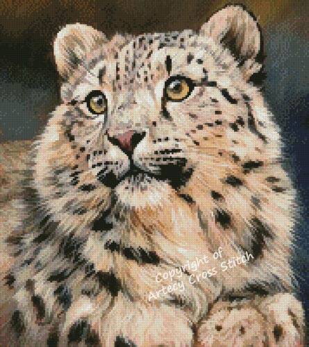 cross stitch pattern Mini Snow Leopard 6