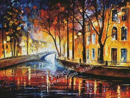 cross stitch pattern Misty Night Melody
