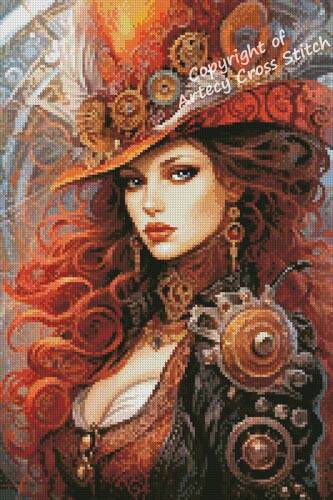 cross stitch pattern Mini Steampunk Beauty