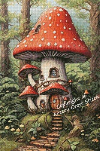cross stitch pattern Mini Toadstool House 1