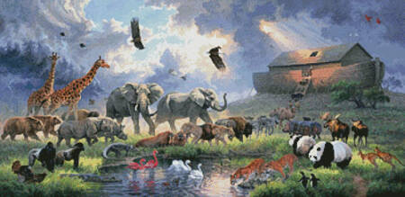 cross stitch pattern Noah's Ark Landscape