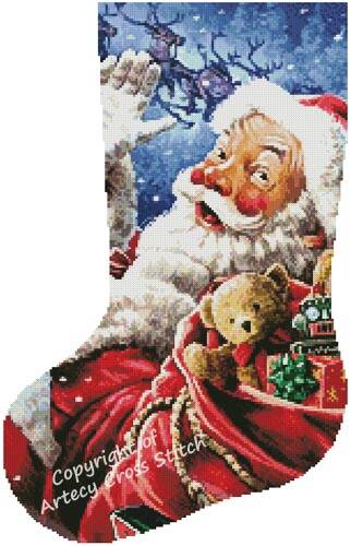 cross stitch pattern Riding High Stocking (Left)
