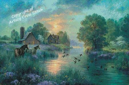 cross stitch pattern Summer Moon