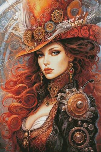 cross stitch pattern Steampunk Beauty (Large)
