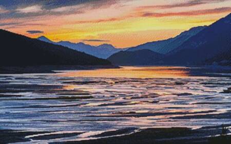 cross stitch pattern Sunset in Jasper