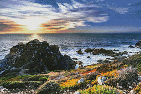 cross stitch pattern Seaside Landscape