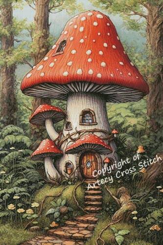 cross stitch pattern Toadstool House 1 (Large)