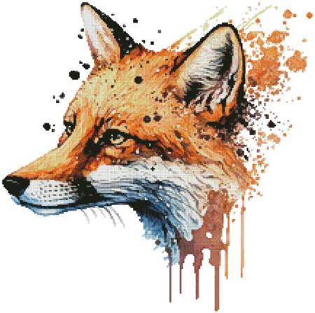 cross stitch pattern Watercolour Fox