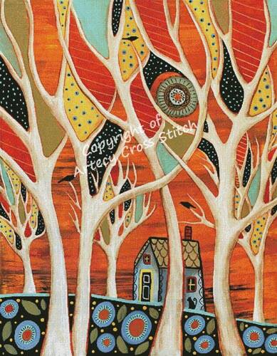 cross stitch pattern White Trees (Large)