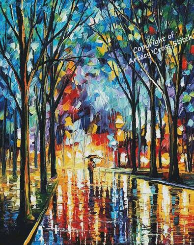 cross stitch pattern Winter Alley (Large)