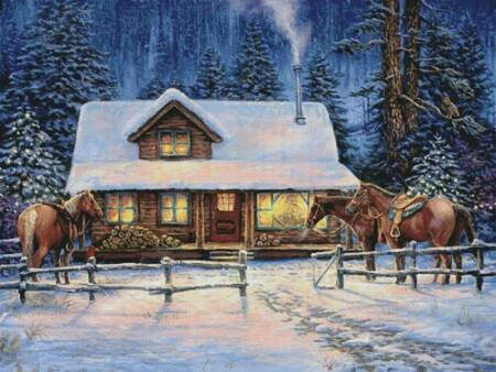 cross stitch pattern Winter's Oasis (Large)