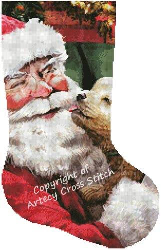 cross stitch pattern Warm Wet Nose Stocking (Right)