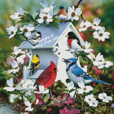 cross stitch pattern Backyard Birds (Large)