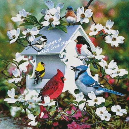 cross stitch pattern Backyard Birds