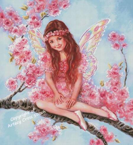 cross stitch pattern Cherry Blossom Fairy (Large)