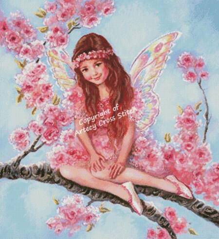 cross stitch pattern Cherry Blossom Fairy