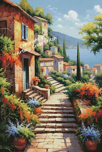 cross stitch pattern European View (Large)