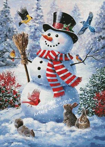 cross stitch pattern A Frosty Hello (Large)
