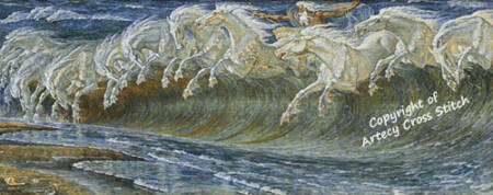 cross stitch pattern Horses of Neptune (Large)
