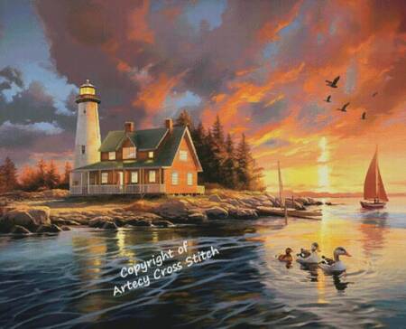 cross stitch pattern Lighthouse Inlet (Large)