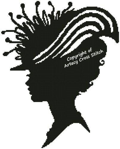 cross stitch pattern Lady Silhouette 13