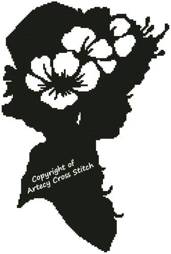 cross stitch pattern Lady Silhouette 16