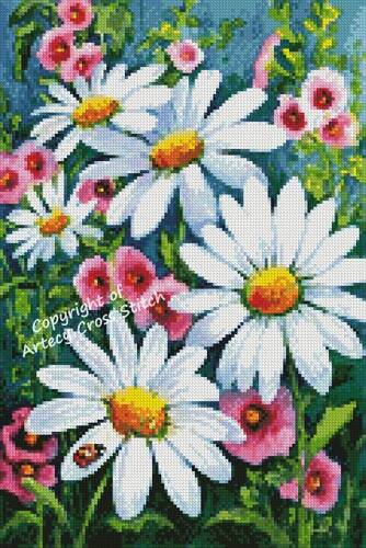 cross stitch pattern Mini Big Daisies