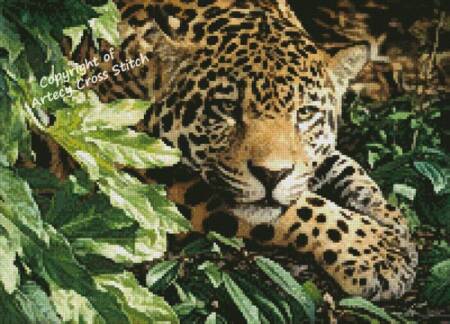 cross stitch pattern Mini Jaguar at Rest
