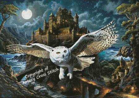 cross stitch pattern Magic Owl and Castle (Large)