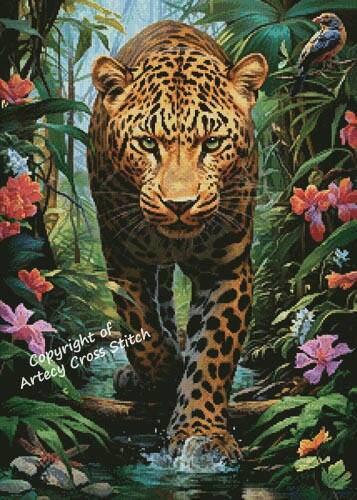 cross stitch pattern Mysterious Leopard