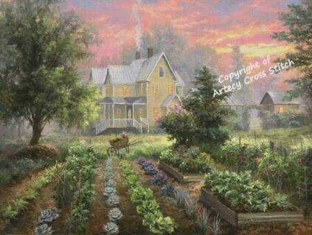 cross stitch pattern Summer Farm Garden (Large)