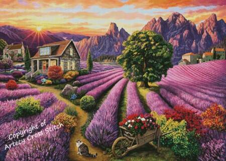 cross stitch pattern The Landscape of Provence (Large)