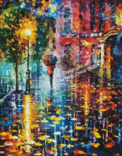 cross stitch pattern The Night Rain
