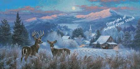 cross stitch pattern Village Visitors (Large)