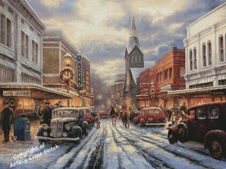 cross stitch pattern The Warmth of Small Town Living (Large)