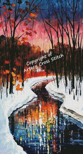 cross stitch pattern Winter Stream (Large)