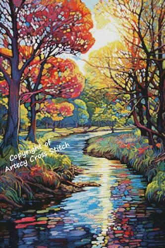 cross stitch pattern Abstract Landscape