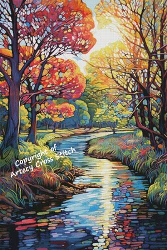 cross stitch pattern Abstract Landscape (Large)