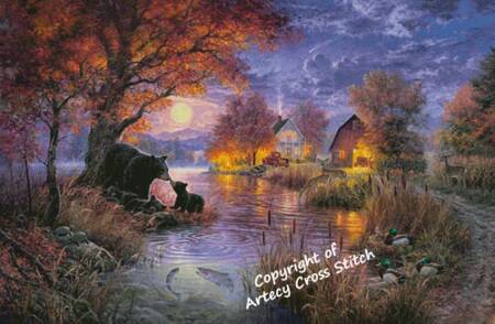 cross stitch pattern Black Bear Farm (Large)