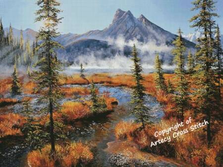 cross stitch pattern Emerald Lake Mists (Large)