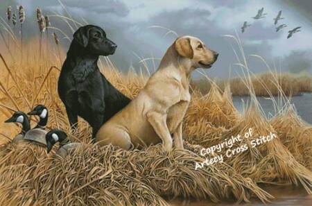 cross stitch pattern Friends in the Field (Large)