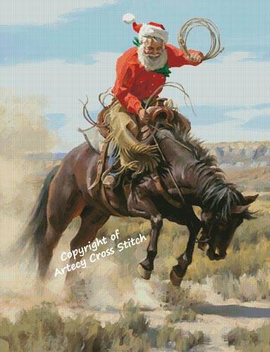 cross stitch pattern Fun in the Saddle (Large)